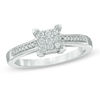 Thumbnail Image 0 of 0.18 CT. T.W. Diamond Square Cluster Promise Ring in 10K White Gold