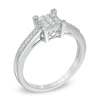 Thumbnail Image 1 of 0.18 CT. T.W. Diamond Square Cluster Promise Ring in 10K White Gold