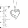 Thumbnail Image 1 of 0.09 CT. T.W. Diamond Vintage-Style "MOM" Heart Pendant in Sterling Silver