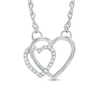 Thumbnail Image 0 of Diamond Accent Double Heart Necklace in Sterling Silver