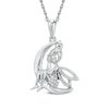 0.07 CT. T.W. Diamond Fairy on Crescent Moon Pendant in Sterling Silver