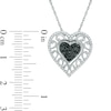 0.23 CT. T.W. Enhanced Black and White Diamond Scroll Heart Pendant in Sterling Silver