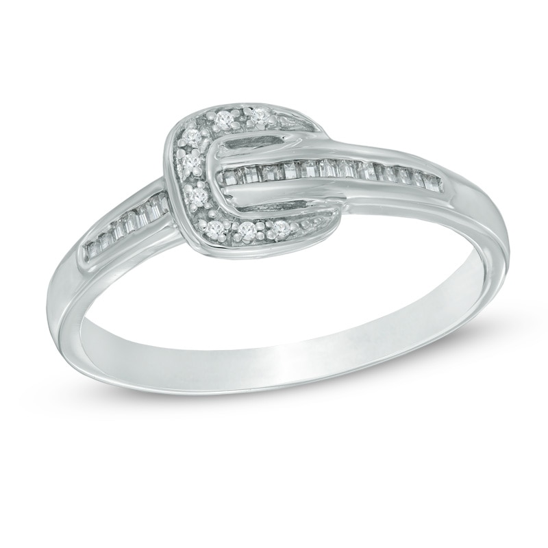 0.11 CT. T.W. Diamond Buckle Ring in Sterling Silver|Peoples Jewellers