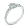 Thumbnail Image 1 of 0.11 CT. T.W. Diamond Buckle Ring in Sterling Silver