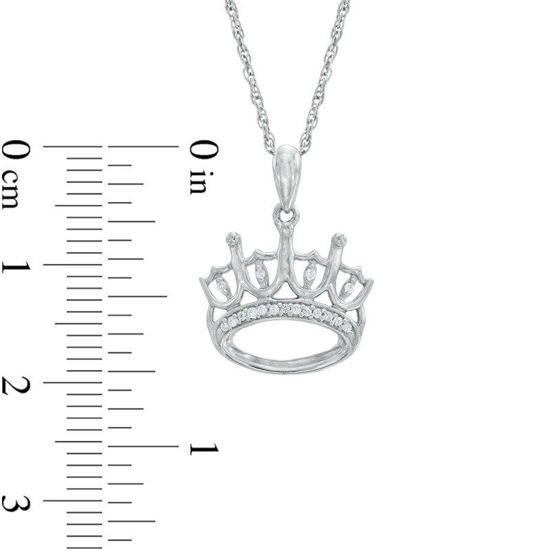 0.07 CT. T.W. Diamond Crown Pendant in Sterling Silver|Peoples Jewellers