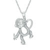 0.07 CT. T.W. Diamond Hanging Monkey Pendant in Sterling Silver