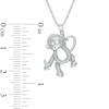 Thumbnail Image 1 of 0.07 CT. T.W. Diamond Hanging Monkey Pendant in Sterling Silver