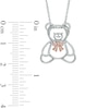 0.18 CT. T.W. Diamond Teddy Bear with Bow Pendant in Sterling Silver and 10K Rose Gold