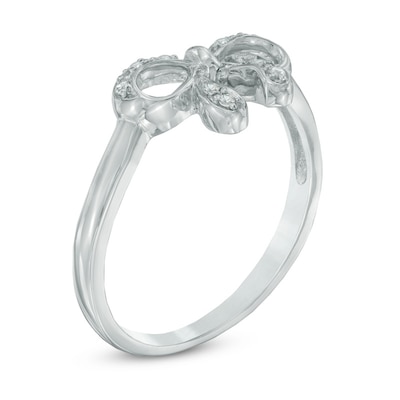 0.04 CT. T.W. Diamond Bow Ring in Sterling Silver