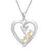 Diamond Accent Heart with "MOM" Pendant in Sterling Silver and 14K Gold Plate