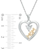 Diamond Accent Heart with "MOM" Pendant in Sterling Silver and 14K Gold Plate