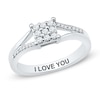 Thumbnail Image 0 of 1/4 CT. T.W. Diamond Square Composite Split Shank Promise Ring in 10K White Gold (10 Characters)