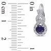 Thumbnail Image 2 of 5.0mm Blue and White Lab-Created Sapphire Frame Twist Drop Earrings in Sterling Silver