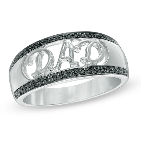 Men's 0.09 CT. T.W. Diamond "DAD" Ring in Sterling Silver