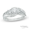 1.00 CT. T.W. Diamond Past Present Future® Bypass Engagement Ring in 14K White Gold