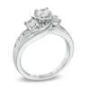 Thumbnail Image 1 of 1.00 CT. T.W. Diamond Past Present Future® Bypass Engagement Ring in 14K White Gold