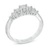 Thumbnail Image 1 of 0.18 CT. T.W. Diamond Three Stone Tri-Sides Ring in 10K White Gold