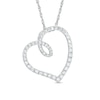 0.45 CT. T.W. Diamond Tilted Looping Heart Pendant in 10K White Gold