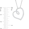 0.45 CT. T.W. Diamond Tilted Looping Heart Pendant in 10K White Gold