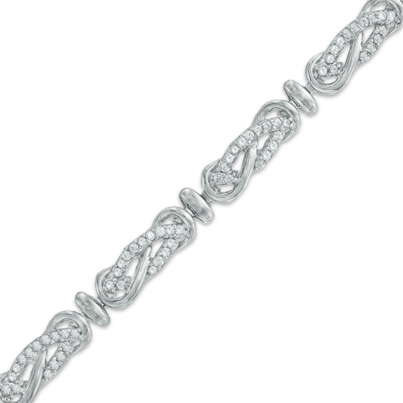 0.95 CT. T.W. Diamond Infinity Link Bracelet in 10K White Gold|Peoples Jewellers