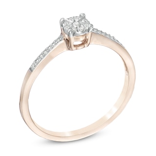 0.07 CT. T.W. Multi-Diamond Promise Ring in 10K Rose Gold