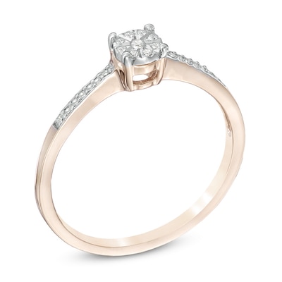 0.07 CT. T.W. Multi-Diamond Promise Ring in 10K Rose Gold