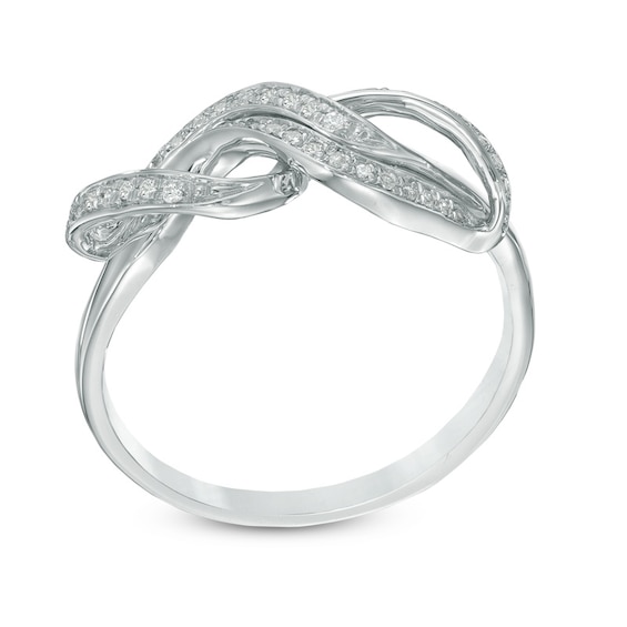 0.15 CT. T.W. Diamond Wavy Infinity Ring in Sterling Silver