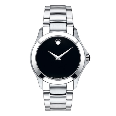 Men's Movado Masino™ Stainless Steel Watch with Black Dial (Model