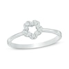 Thumbnail Image 0 of 0.12 CT. T.W. Diamond Open Flower Ring in Sterling Silver