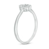 Thumbnail Image 1 of 0.12 CT. T.W. Diamond Open Flower Ring in Sterling Silver
