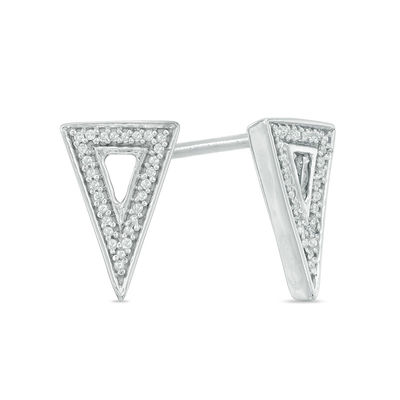 0.09 CT. T.W. Diamond Triangle Stud Earrings in Sterling Silver