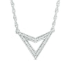 Thumbnail Image 0 of Diamond Accent Chevron Triangle Necklace in Sterling Silver - 17"