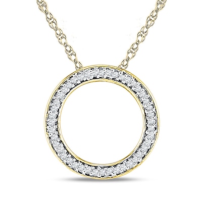 Diamond Accent Circle Pendant in 10K Gold