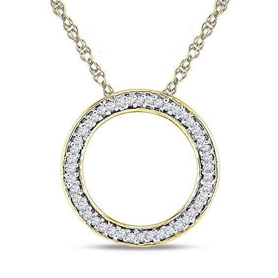 Diamond Accent Circle Pendant in 10K Gold