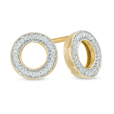 CT. T.W. Diamond Circle Stud Earrings in 10K Gold