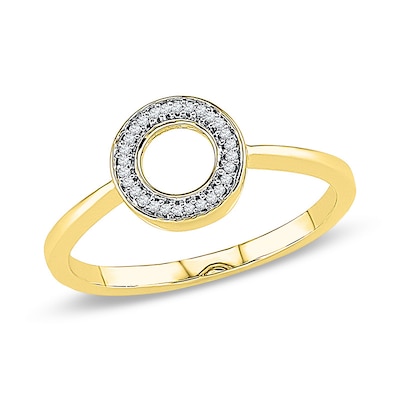 Diamond Accent Circle Ring in 10K Gold