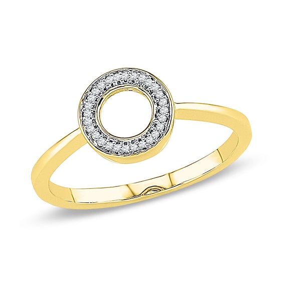 Diamond Accent Circle Ring in 10K Gold