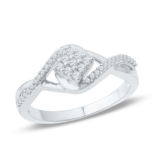 Greenberg's sterling silver and diamond .17ctw promise ring 492-91173 -  Greenberg's Jewelers