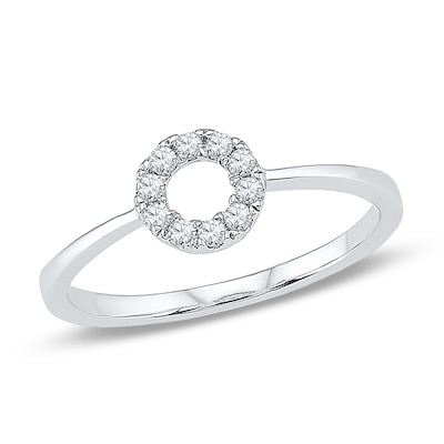 0.15 CT. T.W. Diamond Circle Ring in 10K White Gold