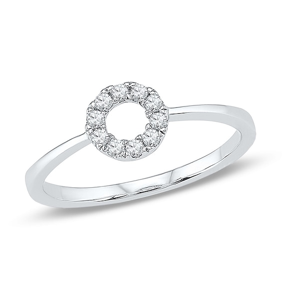 0.15 CT. T.W. Diamond Circle Ring in 10K White Gold