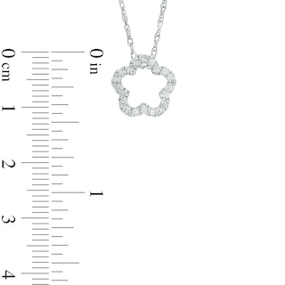 0.23 CT. T.W. Diamond Outline Flower Pendant in Sterling Silver