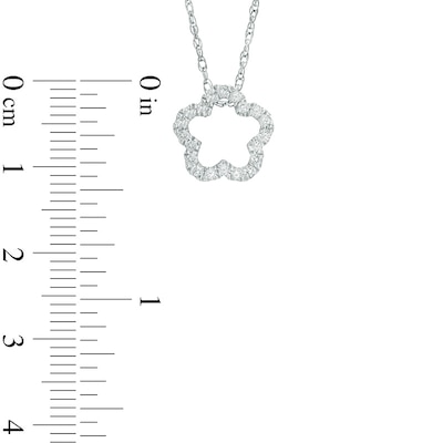 0.23 CT. T.W. Diamond Outline Flower Pendant in Sterling Silver