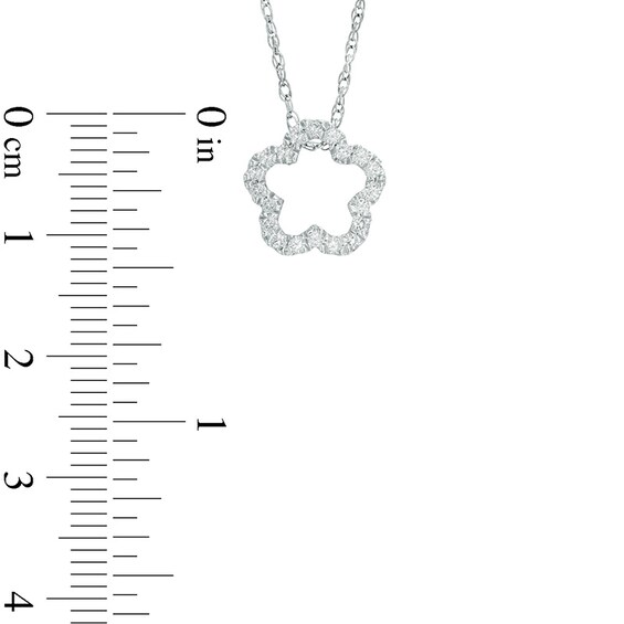 0.23 CT. T.W. Diamond Outline Flower Pendant in Sterling Silver