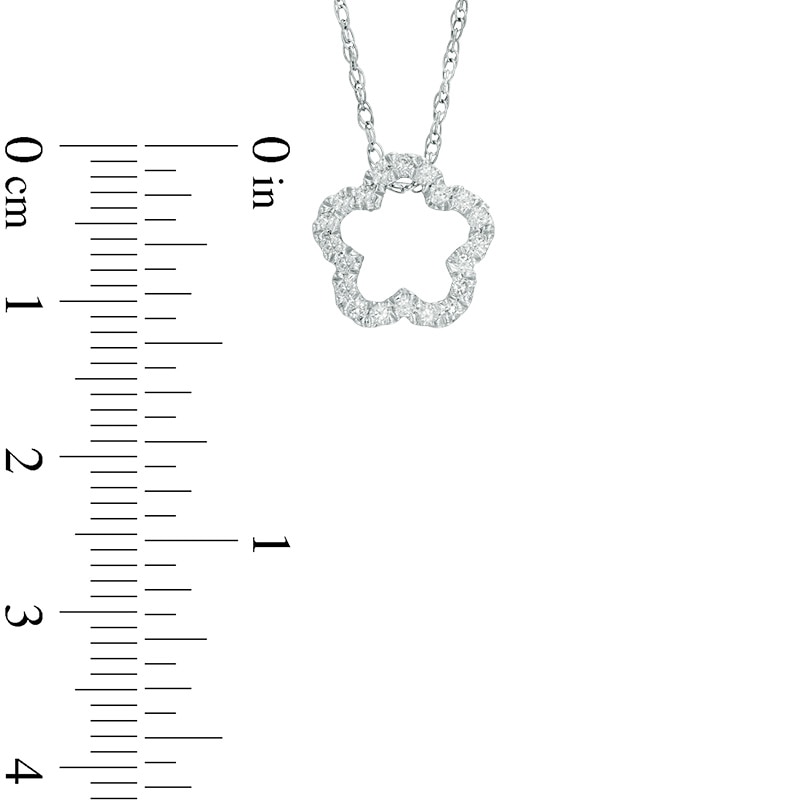 0.23 CT. T.W. Diamond Outline Flower Pendant in Sterling Silver|Peoples Jewellers