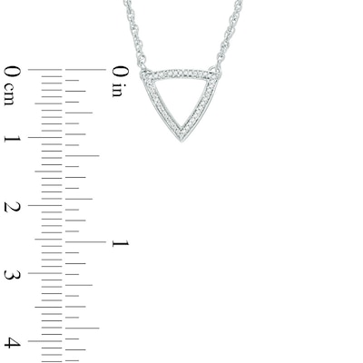 Diamond Accent Outline Triangle Necklace in Sterling Silver - 17"