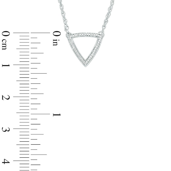 Diamond Accent Outline Triangle Necklace in Sterling Silver - 17"