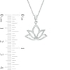 Diamond Accent Outline Lotus Flower Pendant in Sterling Silver