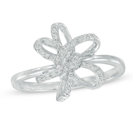 0.11 CT. T.W. Diamond Pinwheel Flower Ring in Sterling Silver