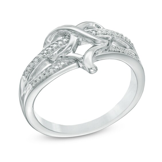 0.09 CT. T.W. Diamond Heart-Shaped Infinity Ring in Sterling Silver