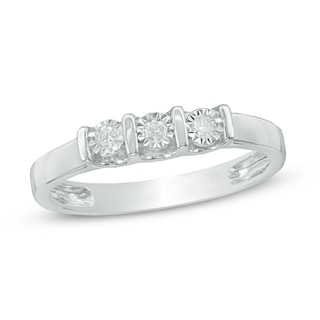 0.09 CT. T.W. Diamond Three Stone Promise Ring in Sterling Silver